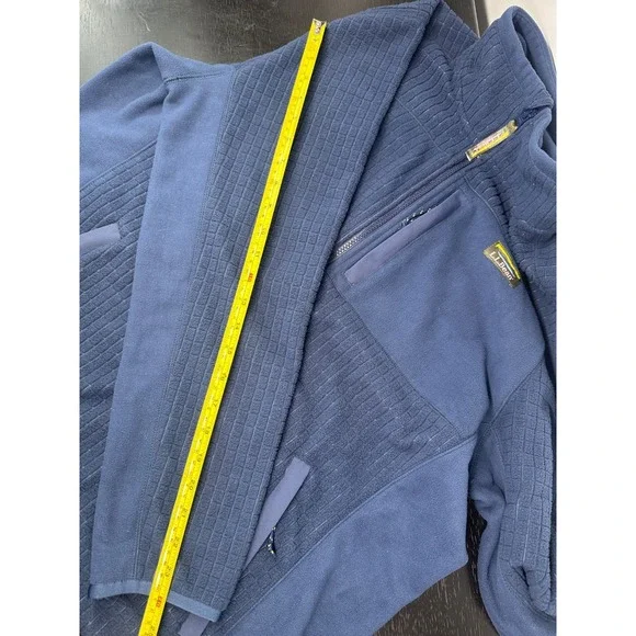 LL Bean Mountain Classic Windproof Fleece Quater Zip Jacket Blue Mens XL - Picture 6 of 6